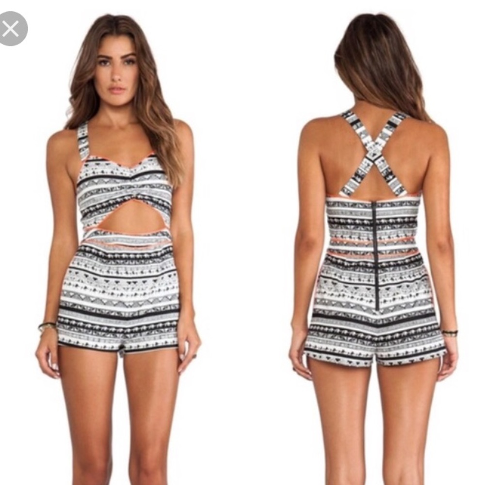 DOLCE VITA black and white elephant print romper